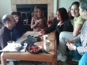 Family Board Game Time Playing board games with aunts, grandma and an uncle