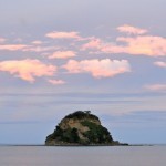 The view out the back of our RV at a camp spot in Waiwera, a half hour north of Auckland.