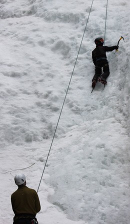 Ice climbing with kids