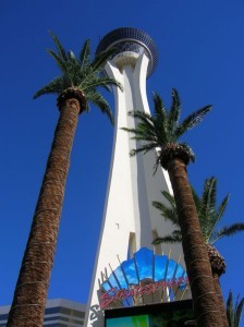 Stratosphere Tower in Las Vegas, a top gambling vacation destination (Grombo, via wikicommons)