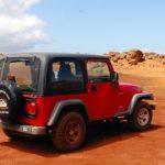 Our trusty Jeep rental at Garden of the Gods.