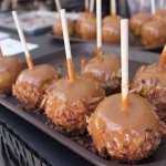 Bacon caramel-covered apples