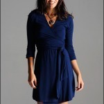Wrap Dress Navy GGO Clothing