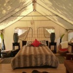 Glamour Tent Interior for Glamping at KOA Campgroup in Ventura County California (Jennifer Miner)