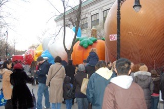 See Thanksgiving Day Parade balloons get inflated the day before the parade in New York City