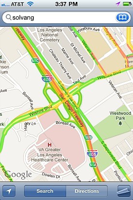 Los Angeles Google Map Traffic Feature