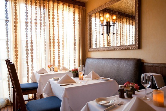 Interior seating of Bouchon, one of the 5 top romantic restaurants in Santa Barbara 