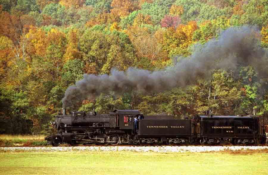 Train with fall colors