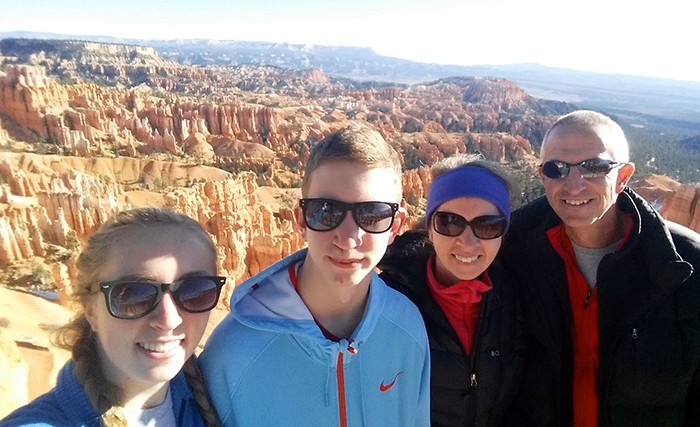 On Facebook, I captioned this "famfie," "Happy in the hoodoos!"