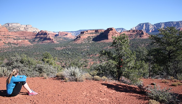 Heavy thinking on a vortex tour of Sedona. (Or, she's just wondering when it's over already.)