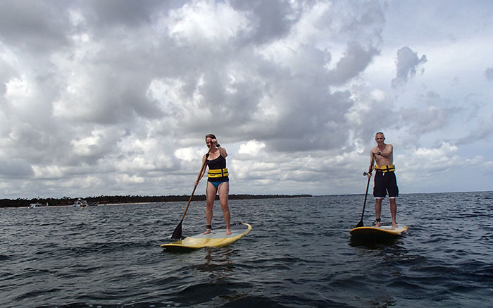 Paddle boarding on the Reef Explorer excursion, Punta Cana